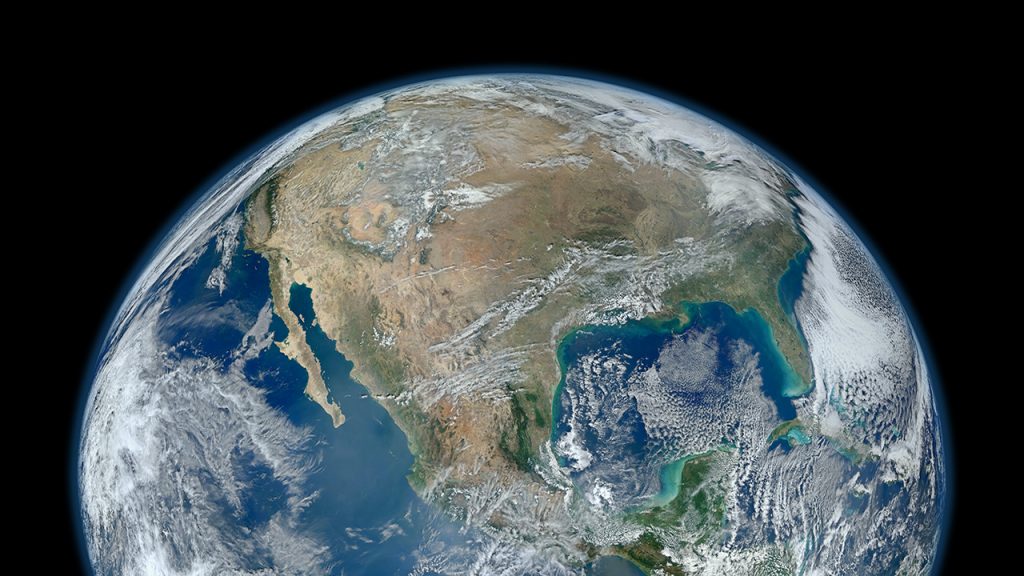 A section of the earth as seen from space