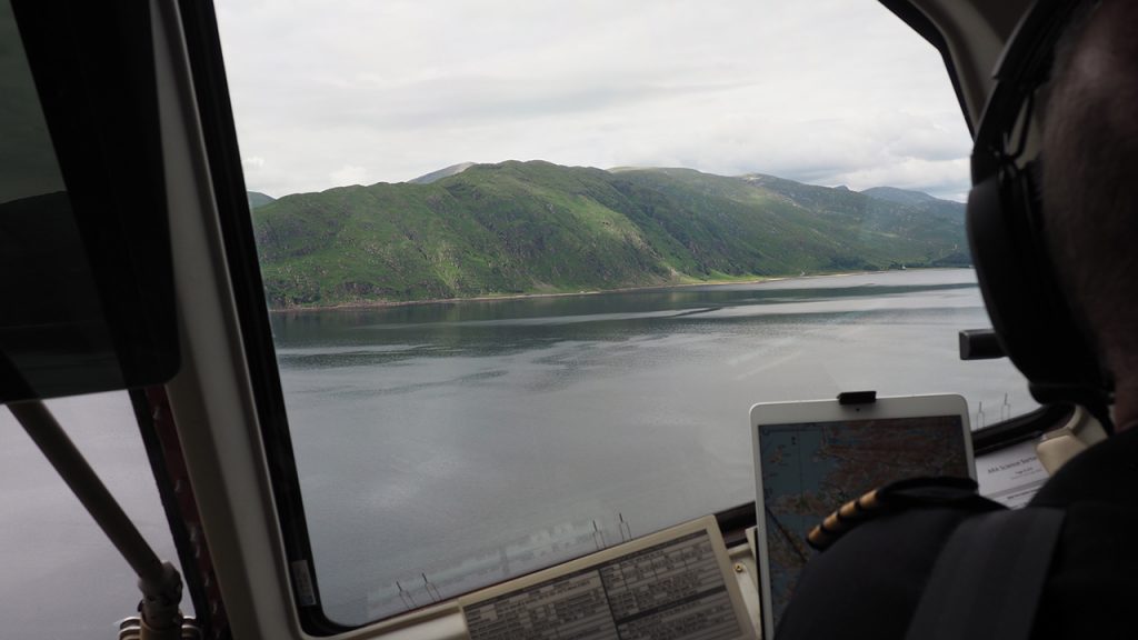 Loch Linnhe viewed through aircraft window
