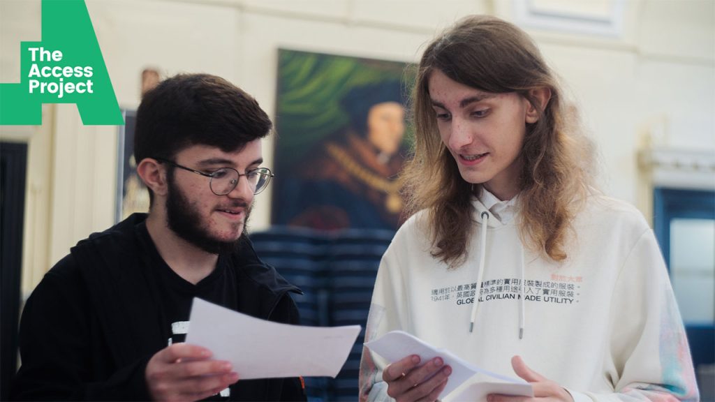 Two students receive their exam results
