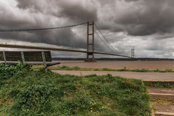 Rain clouds above the Humber Bridge in Lincolnshire.